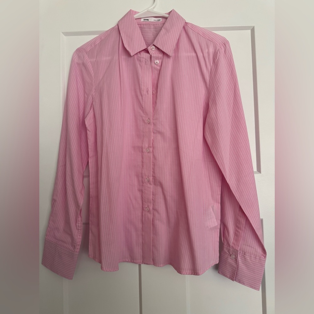 Pink Striped Button-Up Shirt